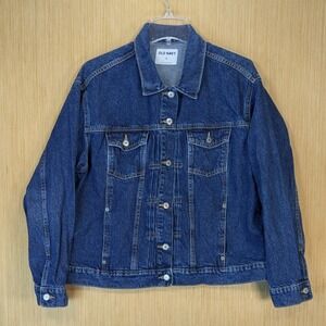 Old Navy Relaxed Classic Dark Wash Denim Jean Jacket XL Trucker Jacket Western